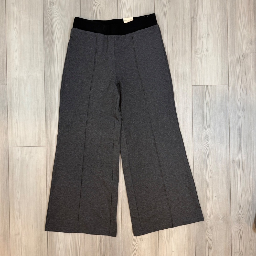 Lane Bryant Ponte Wide Leg Pants Gray High Rise Seam Front Plus Size 16 NEW